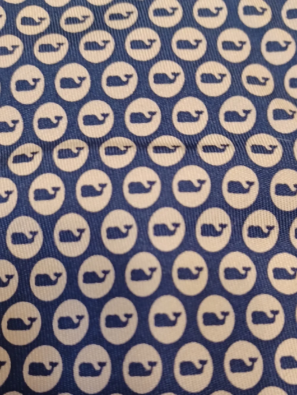 Vineyard Vines Blue Tie with White Whale Medallions 100% Silk